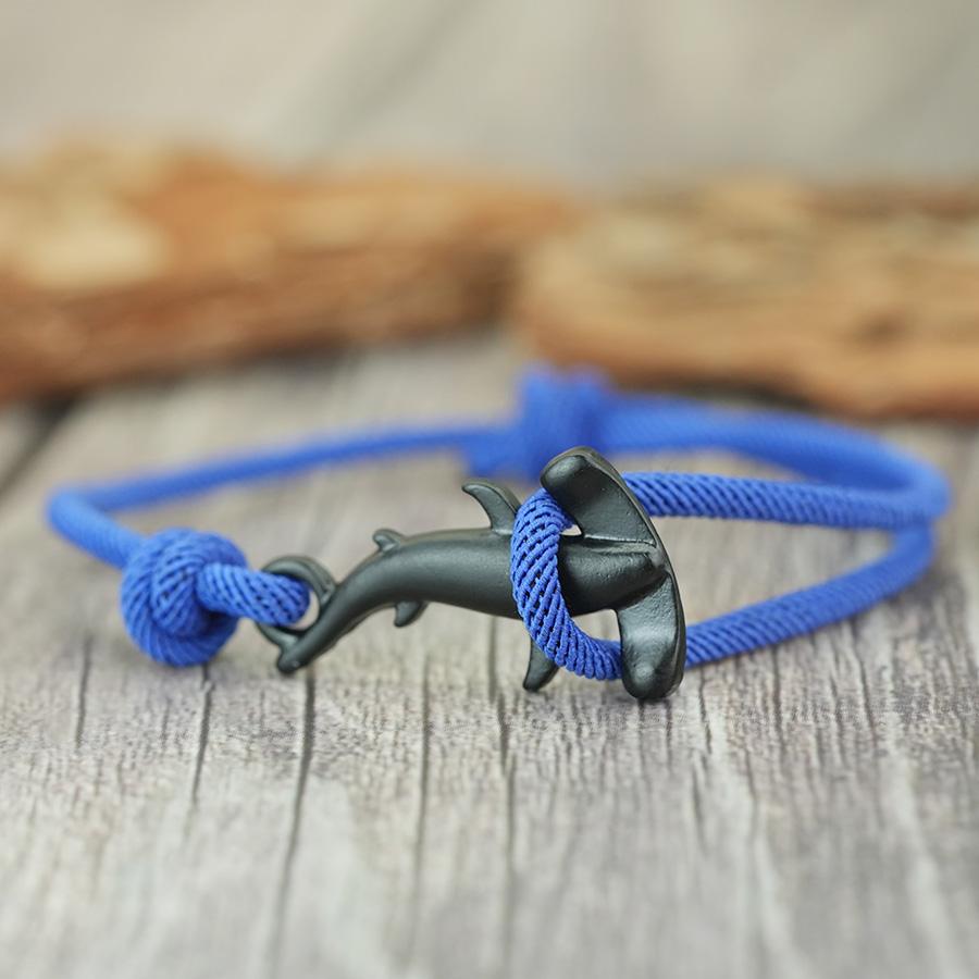 New Marine Animal Lovers Shark Bracelet For Men Sliding Adjustable 7 Colors Grade A 3mm Thin String Braslet Pulseria Hombre