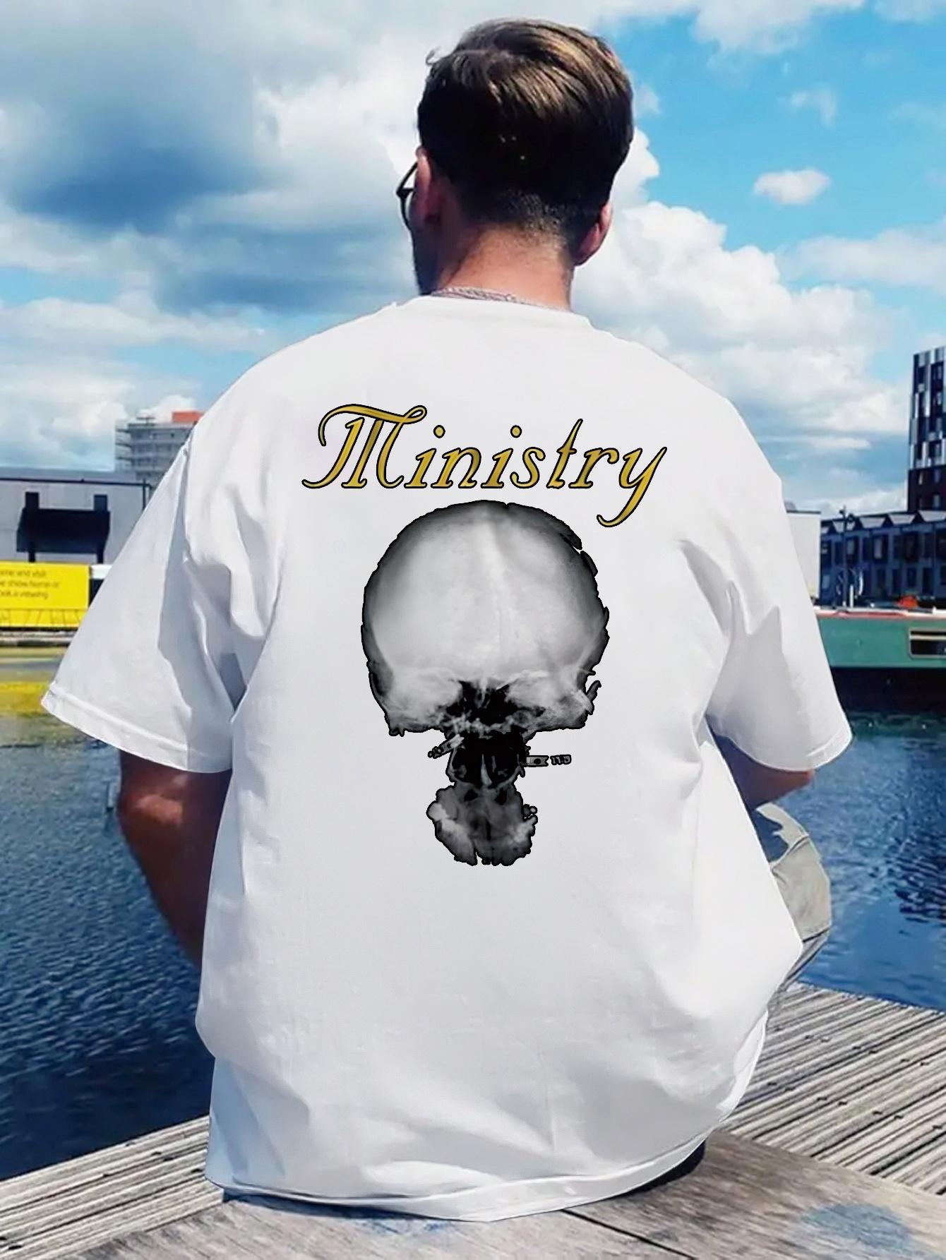 

Retro Rock Band Graphic T-shirt - Ministry Skull Design XXL