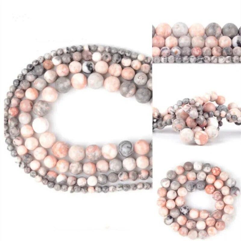 Natural Pink Smooth Round Gemstone Beads for DIY Jewelry Making