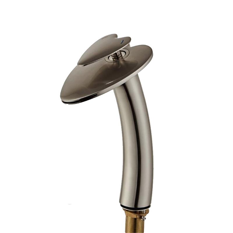 Basin Faucet Nickel Waterfall Faucet Brass Brushed Gold Bathroom Faucet Bathroom Basin Faucet Mixer Tap Hot and Cold Sink Faucet