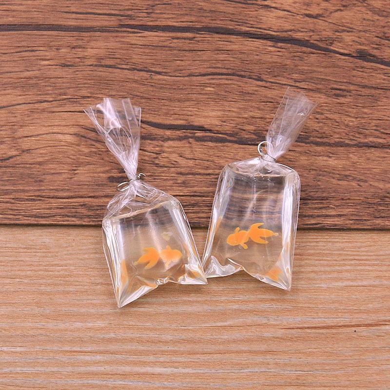 1Pcs 24*53MM DIY Transparent Resin Simulation Goldfish Pendant Jewelry