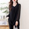Plus-size Women's Clothing 2026 Spring New Style, Loose Fit with a Turn-down Collar, Tummy-concealing, Slimming, Versatile, Casual Long-sleeve