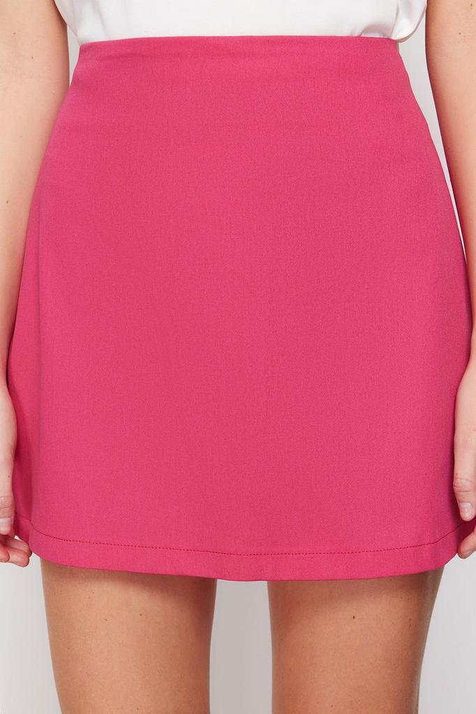 Women's Style Skirt Mink High Waist A-Line Mini Length Woven Skirt