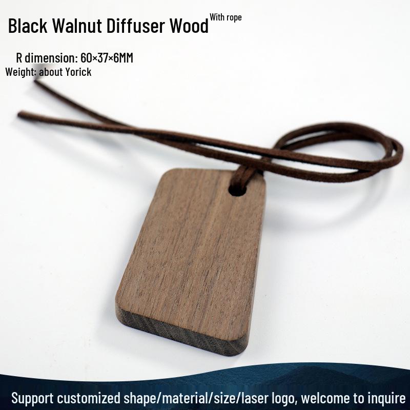 Natural Black Walnut Blessing Keychain Pendant with Custom Engravings