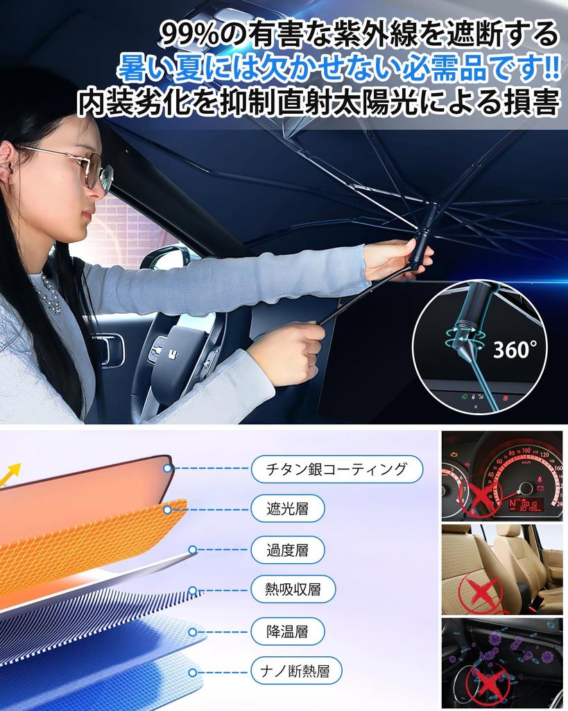 Gegizun Folding Car Sunshade Reinforced Ten Light Sunshade for Car Blackout Front Shade with Rearview Mirror UV Car Car Sun UV Car Insulated Perfect