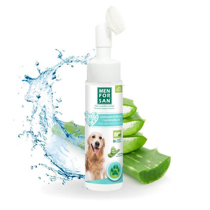 Nettoyant pour Pieds et Coussinets - MENFORSAN - Mousse Aloe Vera 100% Naturel - 200 ML - Hypoallergénique