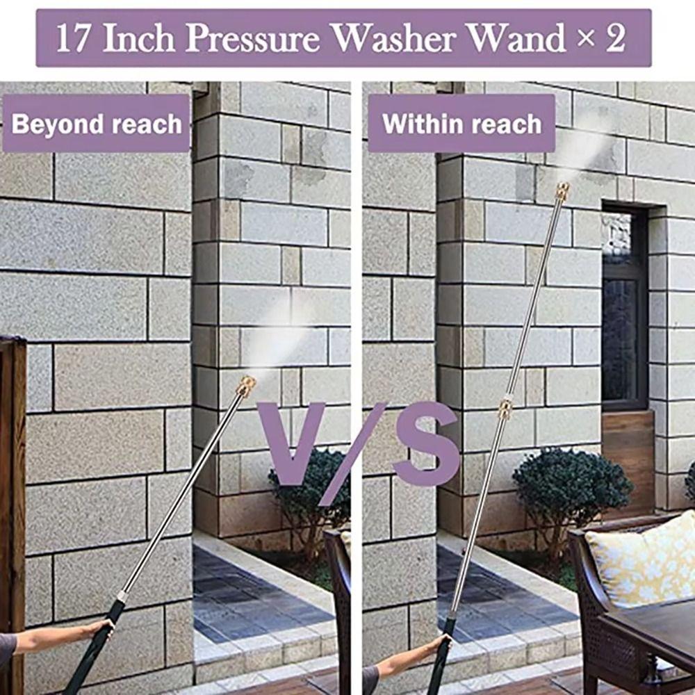 1Pcs Stainless Steel Washer Extension Wand High Pressure Electric Washer Nozzle Spray Lance Rod