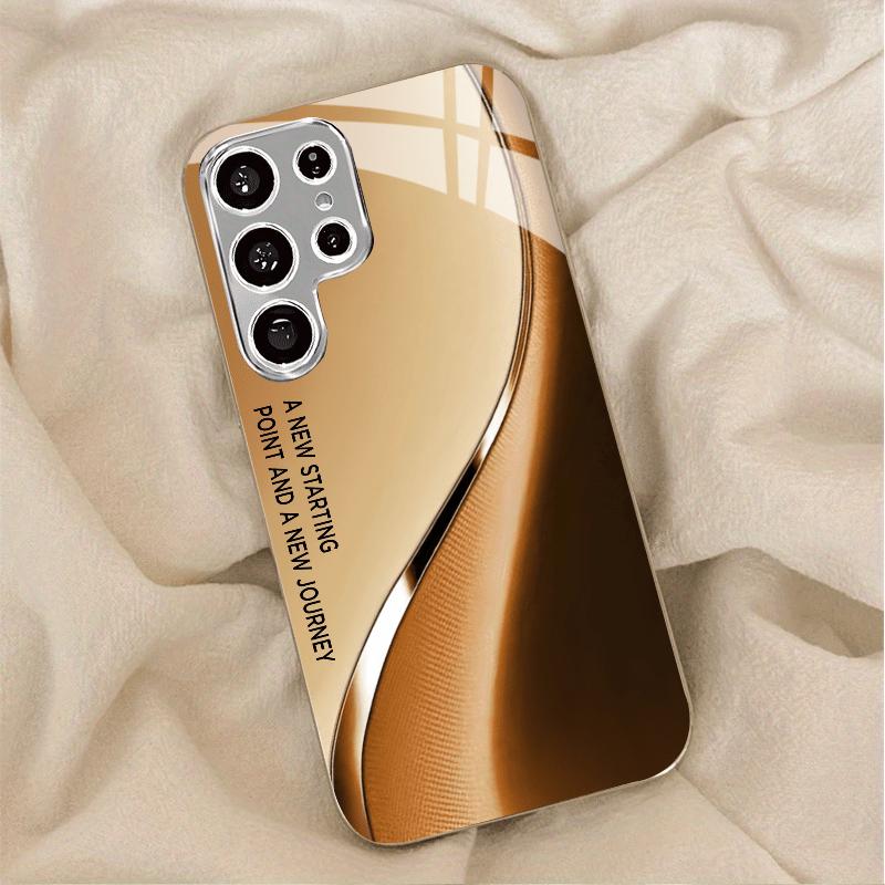 Gradient color flow design glass phone case suitable for Samsung Galaxy S26 S25 S24 S23 S22 S21 S20 FE Ultra Plus anti scratch