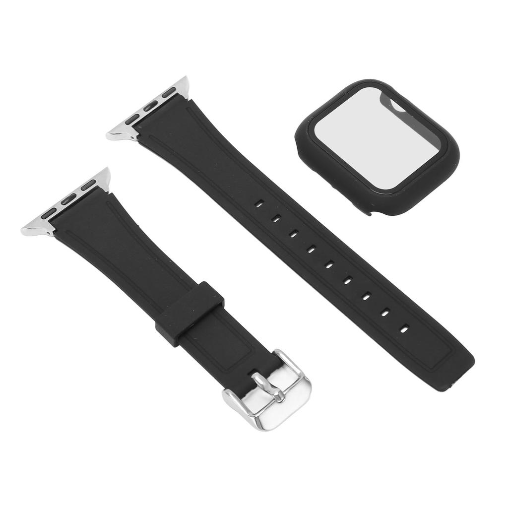 40mm Replacement Watchband Adjust Size PC Protective Case TPU Watch Strap for Iwatch Black