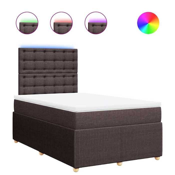 Maison Exclusive - Sommier à lattes de lit et matelas marron foncé 120x190cm tissu