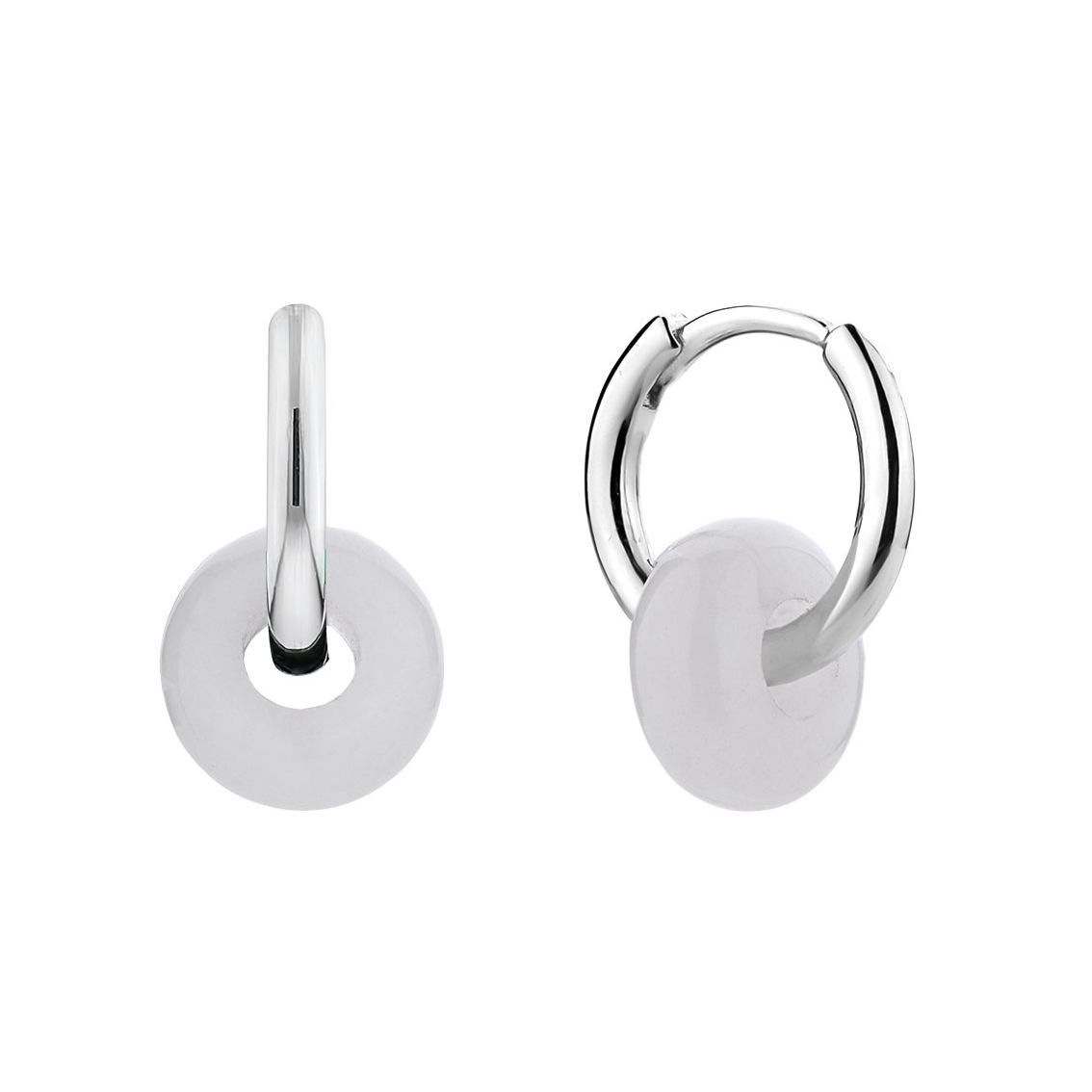 Серебряные серьги-пончики S925, простые ретро-серьги из агата, серьги из французского тополя и зеленого халцедона 925 Silver