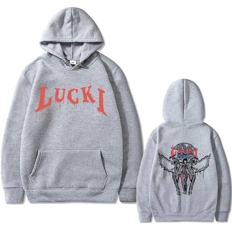 

Rapper Lucki Faith Graphic Print Hoodie Male Casual Fashion Men Women Hoodies Fashion Letter Printed Graphic Sweatshirts Loose 3XL