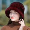 Mink fur straw hat children's autumn and winter hat fisherman hat fashion warm basin hat new woven elegant hat