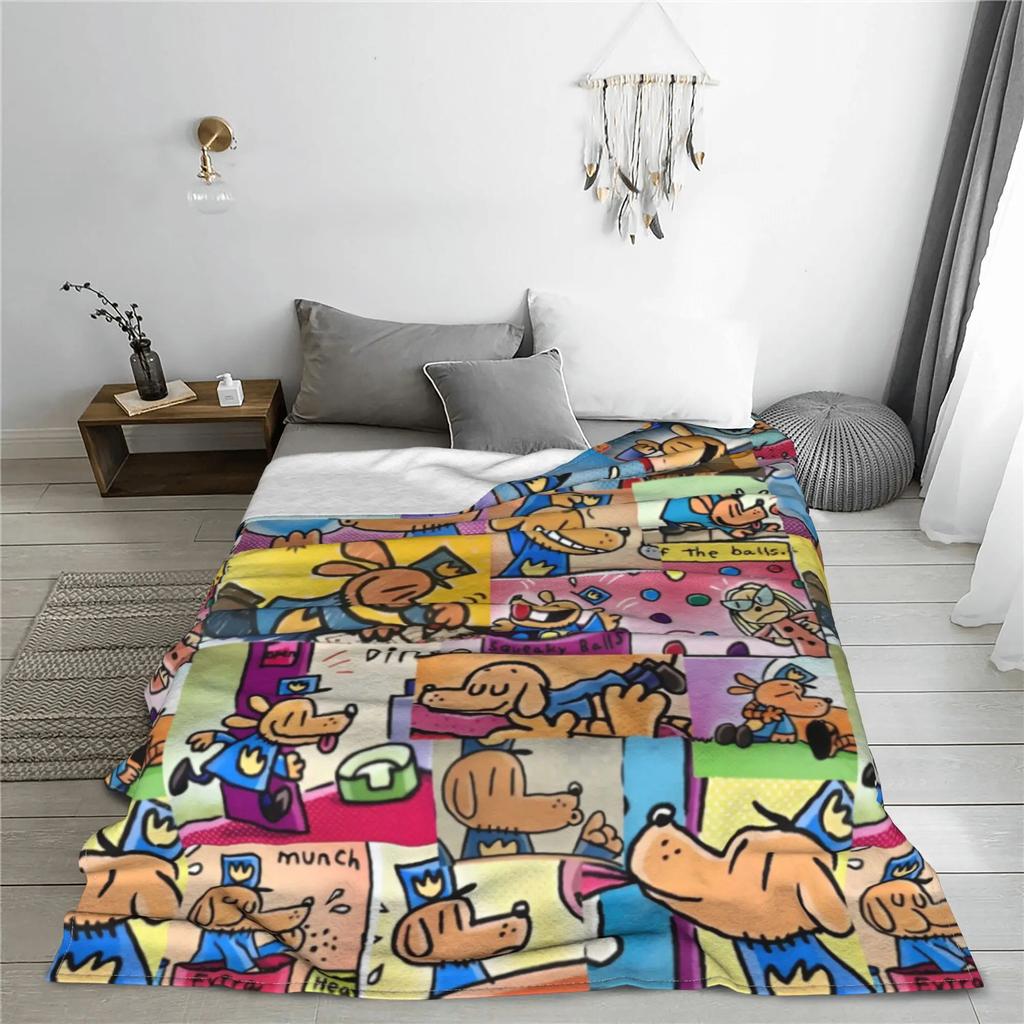 Dogman Collage Cool Manga Comic Flannel Throw Blankets Dog Blanket for Bed Couch Lightweight Bedding Throws