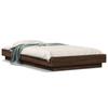 Brown Oak Effect Bed Frame 75 X 190 Cm Engineered Wood