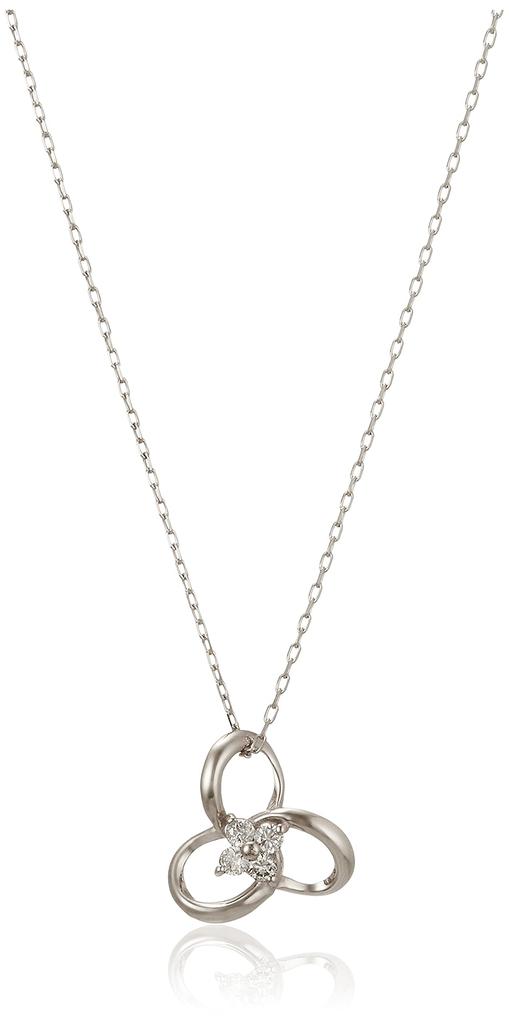 Estelle Women's K10 White Gold Diamond Flower Necklace, 0442-0460-0020-0000