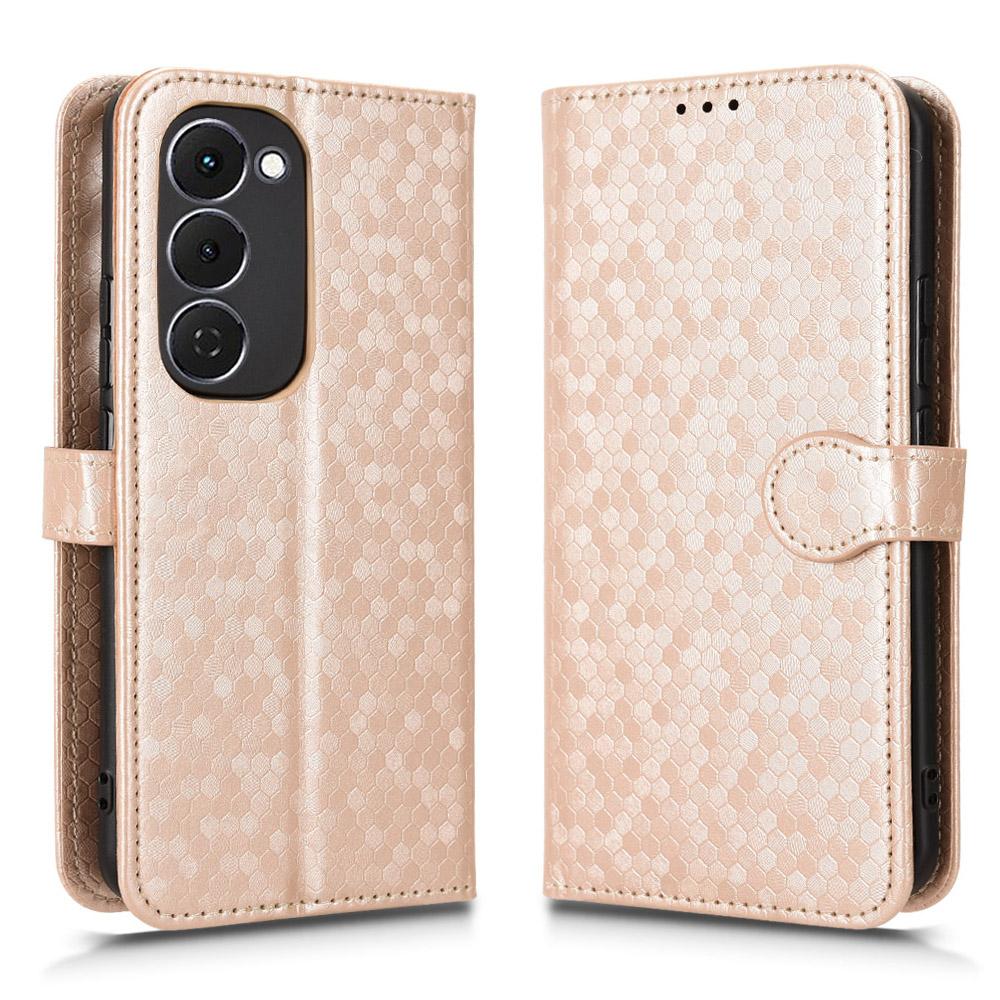 For TECNO Spark 40 Pro+ 4G Wallet Case Dot Pattern Imprint PU Leather Phone Cover with Wrist Strap