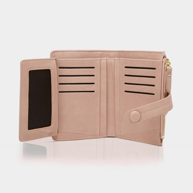 Noul portofel din piele simplu Hasp pentru femei, de culoare solidă, cu fermoar mic, geantă de mână pentru femei, suport pentru carduri, portofele pentru bani.