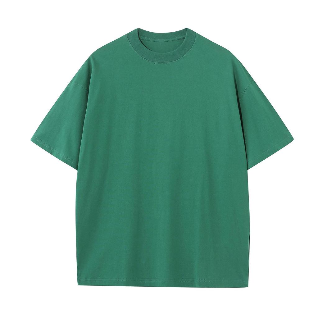20 Combed Cotton Heavyweight Oversize T-Shirt - Solid Color, Round Neck, Short Sleeve, Drop Shoulder, 230g