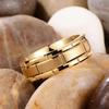 His and Hers Couple Rings Luxury Gold Color Women Heart Zircon Wedding Rings Set Men Stainless Steel Ring Wedding Jewelry Gifts
