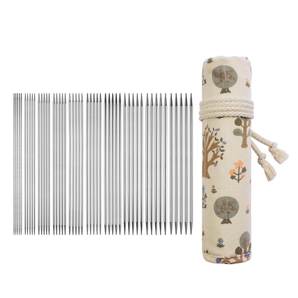 Waterproof knitted storage bag with stainless steel knitting needles beginner's yarn knitting tool for knitting neck warmer