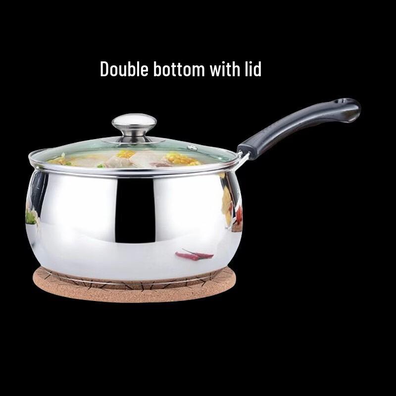 

ZISIZ 16cm Stainless Steel Milk Pot Set with Lid