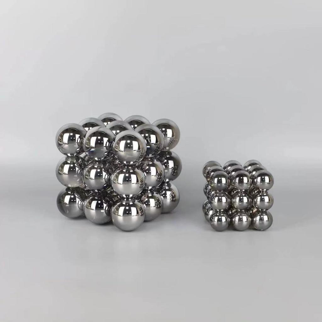 Yaratıcı Geometrik Kristal Süsler Yığın Top Bloklar Moleküler Cam El Sanatları Gümüş Top Ev Dekorasyon Aksesuarları