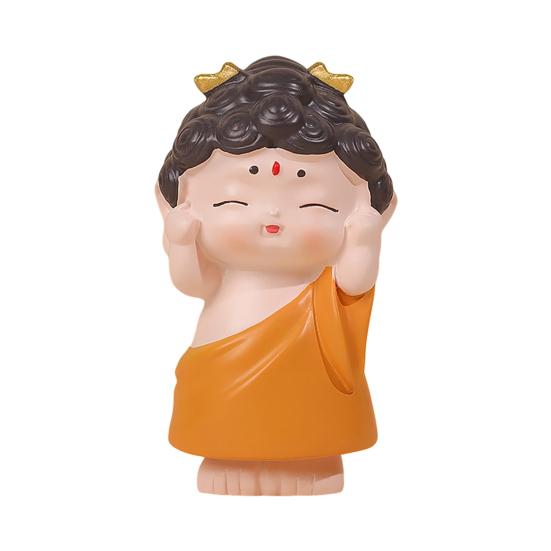 Mini Buddha Statue Resin Meditation Buddha GuanYin Sculpture Spiritual Chinese Home Decor for Office Desk Living Room