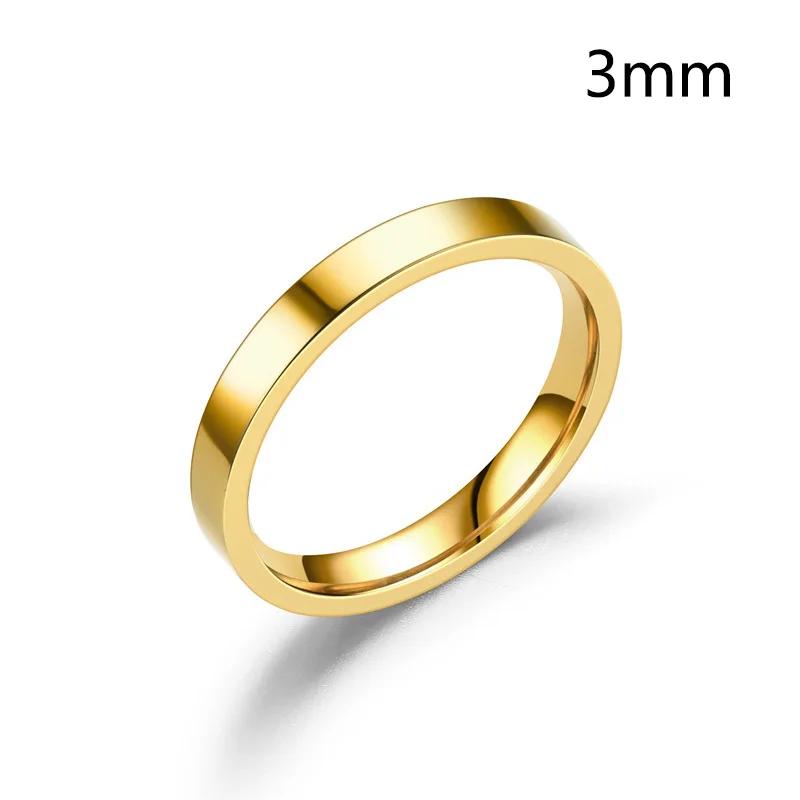 3/4/6/8mm Wide Stainless Steel Rings High Polished New Fashion Classic And Generous For Men's And Women's  Jewelry Gift