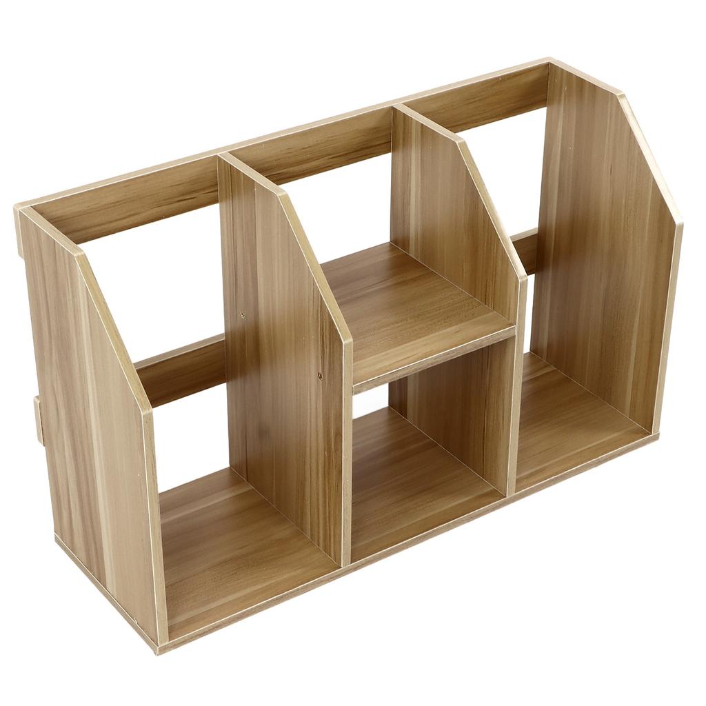 Schreibtisch-Bücherregal Mehrschichtiges Design Große Kapazität Kompakte Struktur Einfaches Holz-Bücherregal für Home-Office