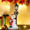 Santa ozdoby rozsvítí sněhuláka světly pryskyřičné tvoření vánoční dekorace na stůl, stolní světelné ozdoby (bez baterií)