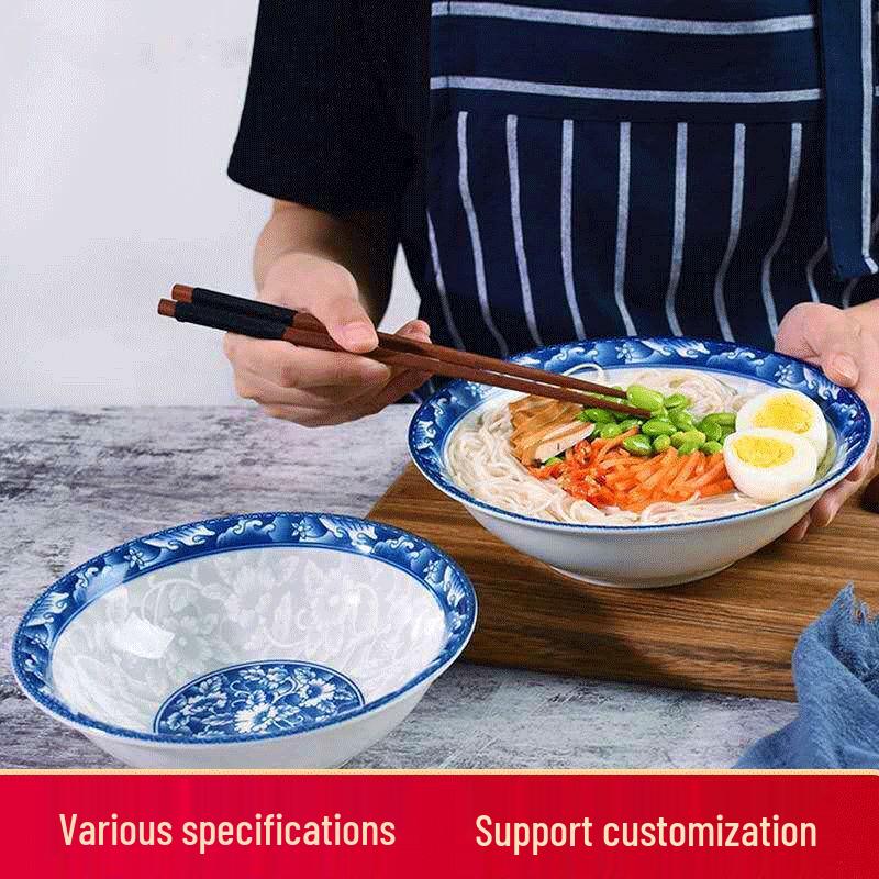 

Minai Blue & White Porcelain Ceramic Bowls 6-inch, 10-pack