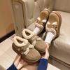 Women's Thick-soled Winter Fur One Belt Buckle Lightweight Warm Anti-cold Padded Snow Boots Non-slip Wear Casual Sneakers Cotton Boots Le Fu Shoes