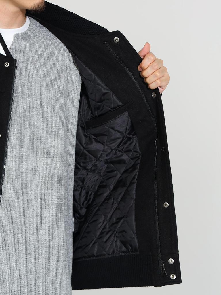 Beams Heart Stadium Chest Zip Size 42180080147 Men's Blouson, Black, M,