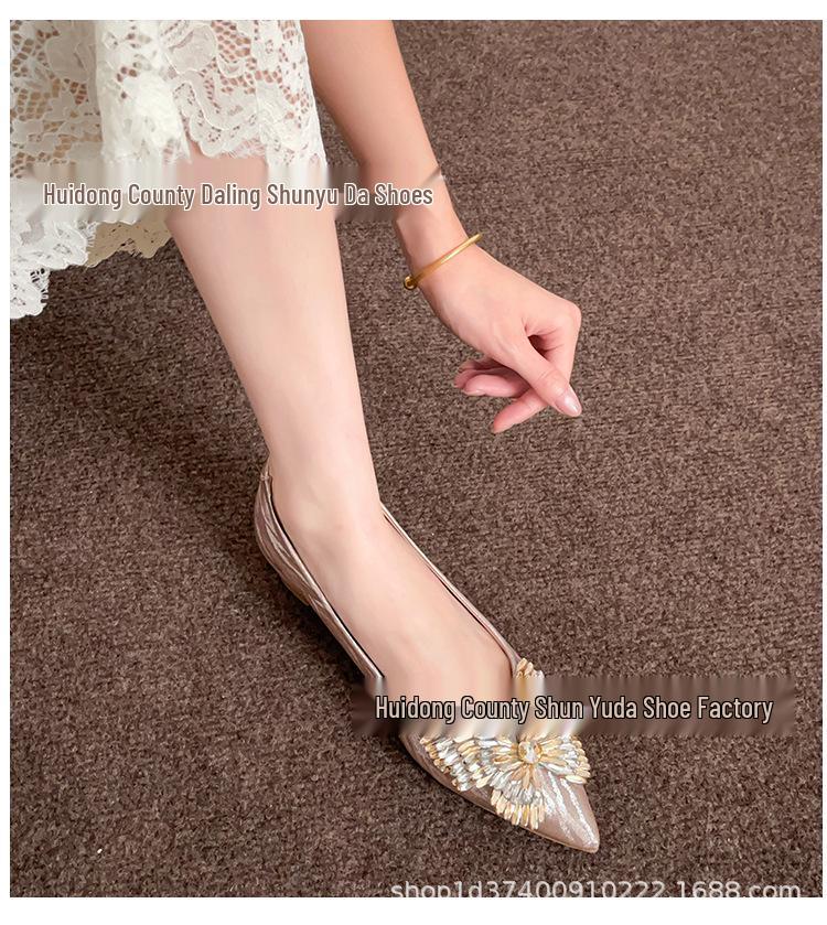 Champagne Crystal High Heels - Comfortable Bridal & Bridesmaid Shoes with Inner Lift