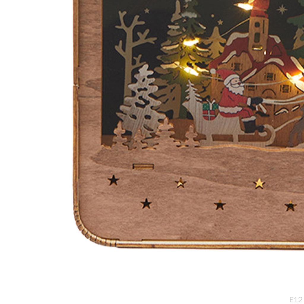 Weihnachts-Schneehaus Leuchtende Szene Holzfigur für Zuhause