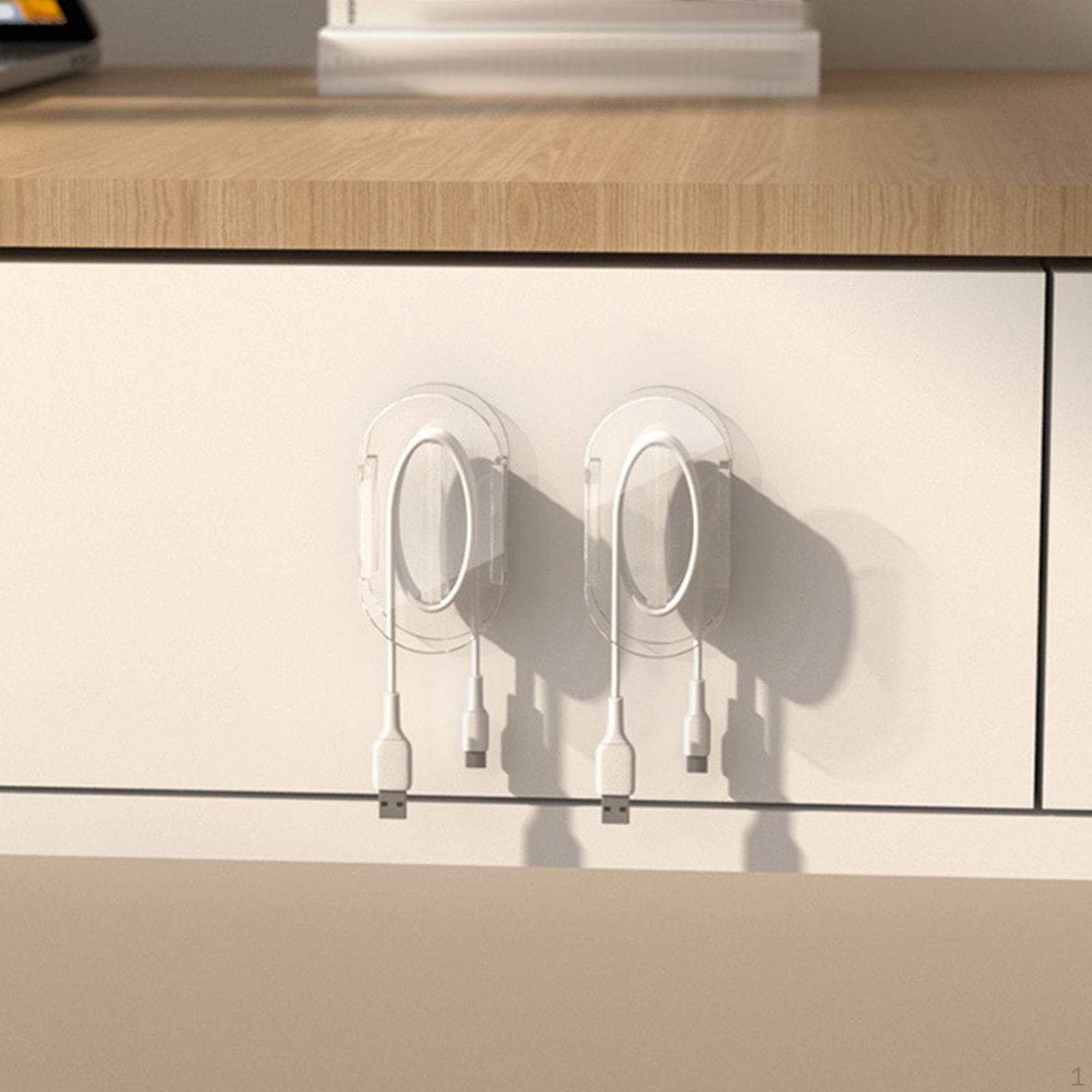 

2 Pieces Acrylic Sticky USB Cable Winder Organizer Fit 3ft Cables 6.5x2x3.5cm Accessories Transparent