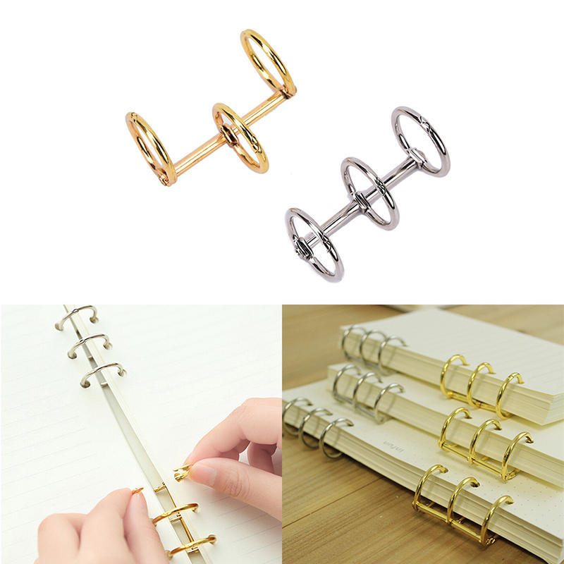 1X Metal Notebook Loose Leaf Binder Binder Ring Snap Album Split Hinged Keyring