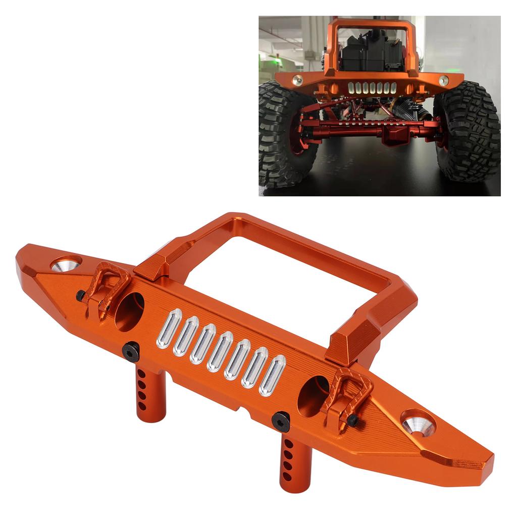 Aluminum Alloy Front Bumper RC Car Upgrade Accessory with LED Light Hole for Al 1Celsius6 for SCX6 Car