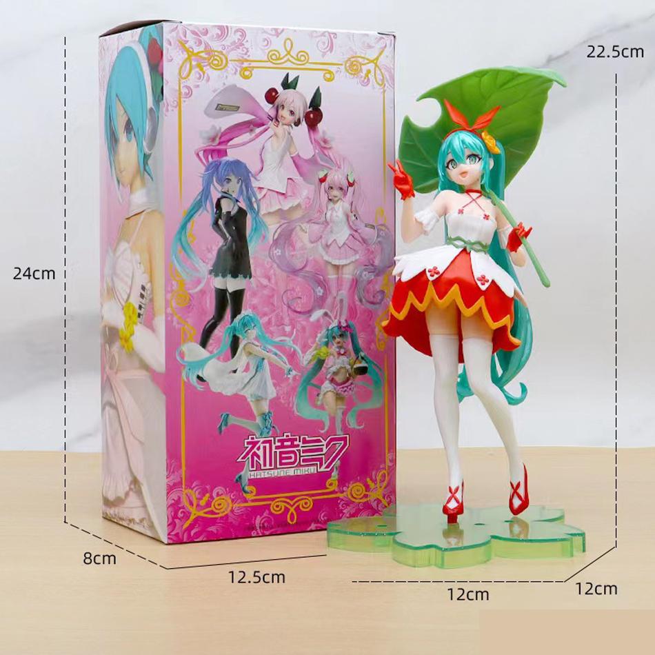 Hatsune Miku 21cm Anime Figure Kawaii Thumbelina Vocaloid Wonderland PVC Action Figure Collection Model Doll Ornaments Toys Gift