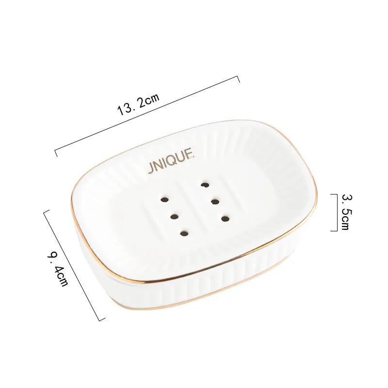 

Легкая Роскошь Керамическая Мыльница Двухслойная Сливная Коробки для Упаковки Мыла Аксессуары Кухонное Хранение Органайзер для Туалета