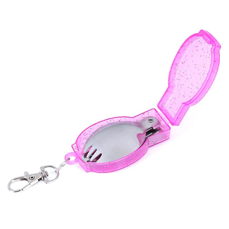 304 Stainless Steel Outdoor Portable Folding Spoon Fork Camping Picnic Tool Tableware