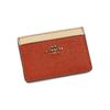 Coach Card Case 10 Leather Mini Wallet Women Wallets Orange White 2843G-B4QQS