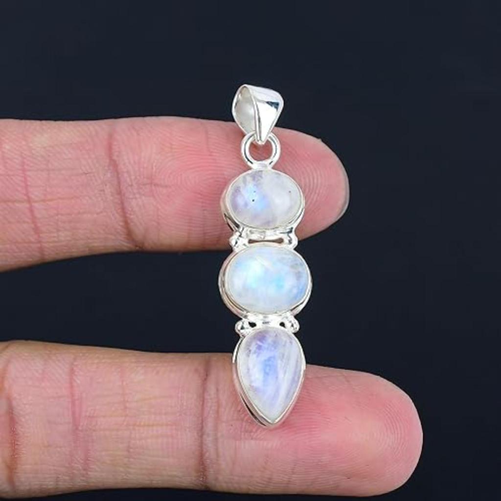 Moonstone Gemstone Pendant, 925 Sterling Silver, Handmade Jewelry, Unisex Gift, Designer Jewelry, Birthstone Gift