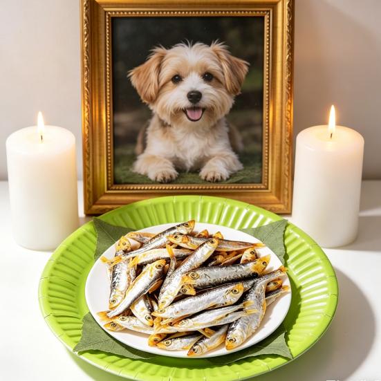 Tigela de Papel para Gato com Peixe Homenagem de Recordação para Animais de Estimação Acessório de Memorial para Animais de Estimação Réplica Realista de Peixe Seco para Gatos Falecidos Ritual de Perda de Animais de Estimação