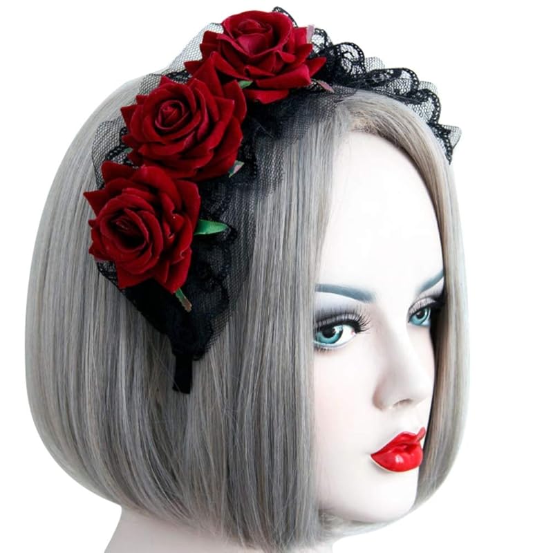 

[AUZOEYTOYK] headband hair ornament lolita headdress rose flower rose rose race hair accessories disguise ladies Gothic Lolita maid cosplay cafe cute