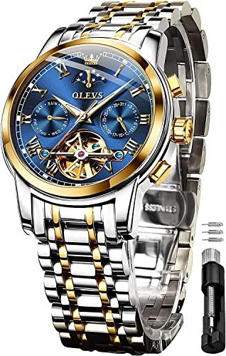 

OLEVS Men s Automatic Watch, Stylish Mechanical Wristwatch, Father s Day Gift, Popular Business Watch, Luminous, Cool, Waterproof, Fashionable, Date D