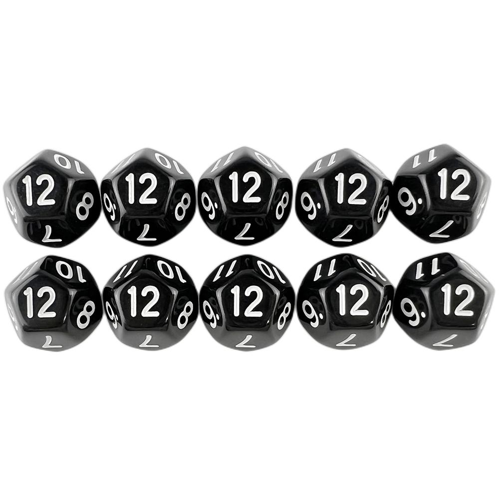 Multi-sided Dice 177mm TRPG DND Digital Dice Game Collection 12 Sided 10 Pieces for Board Games