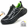 Non-slip Light Safety Shoes with Rotary Button Breathable Work Shoes Men Industrial Construction Comfortable Safety Toe Sneakers