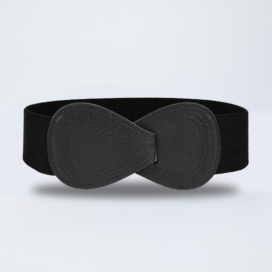 Imitation Leather Women Waistband Dress Shirt Top Versatile Belt Women Elastic Waist Cover Daily Dress Decoration